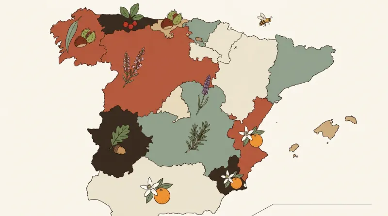 Mapa de España Mieles